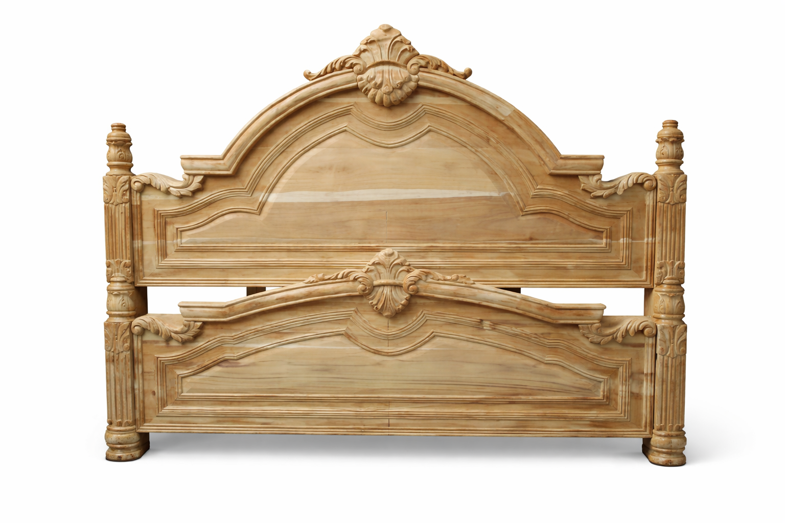 Heritage Hand-Carved Solid Wood Bed