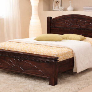 Classic Solid Wood Bed with Arched Headboard