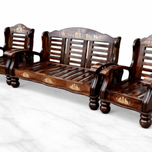 Handcrafted Solid Wood Sofa Set with Inlay Work