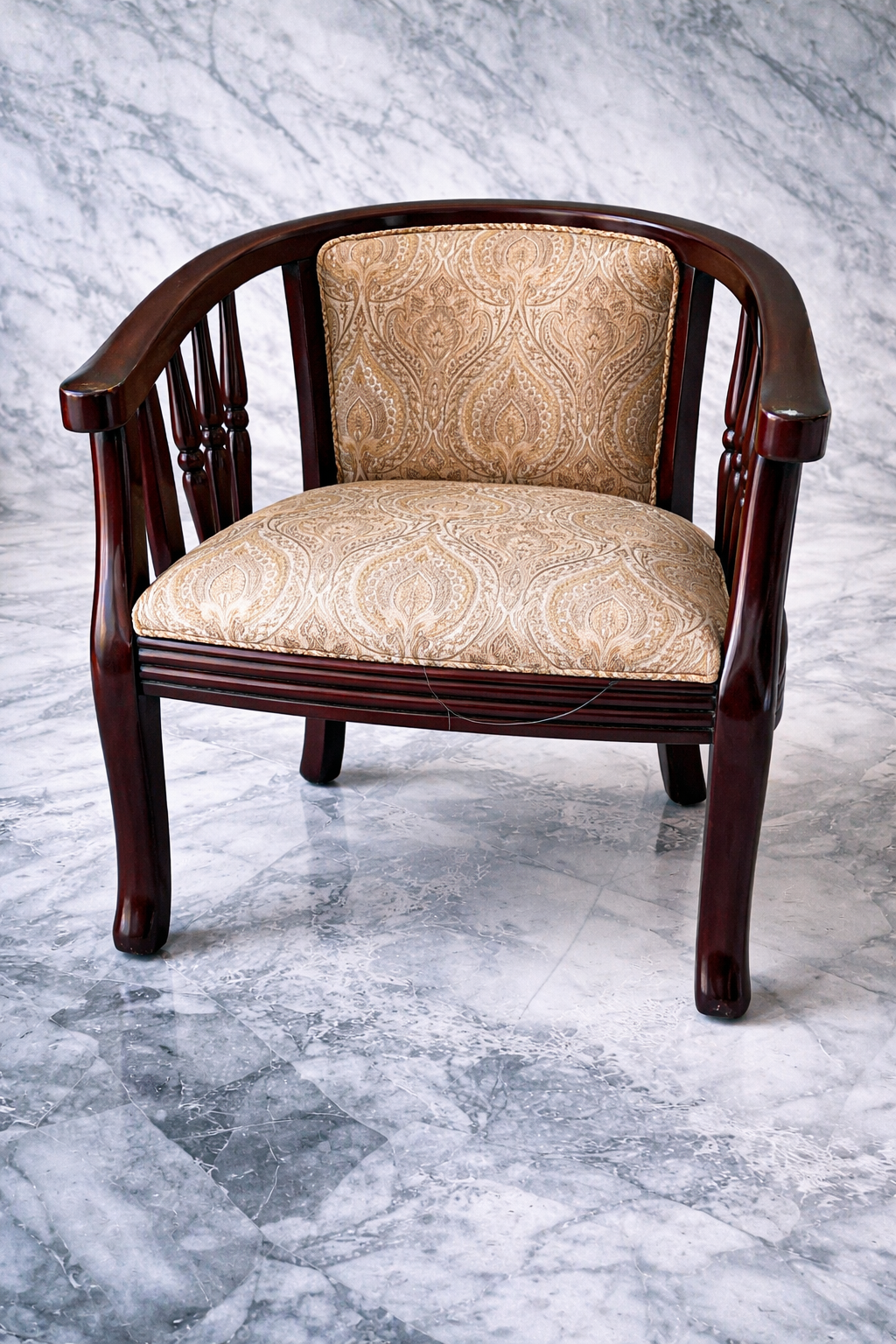 Handcrafted Solid Wood Upholstered Accent Chair