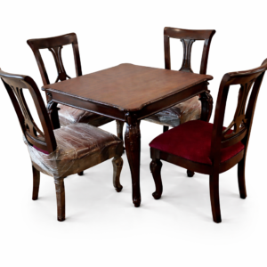 Handcrafted Solid Wood Dining Table Set (4-Seater)